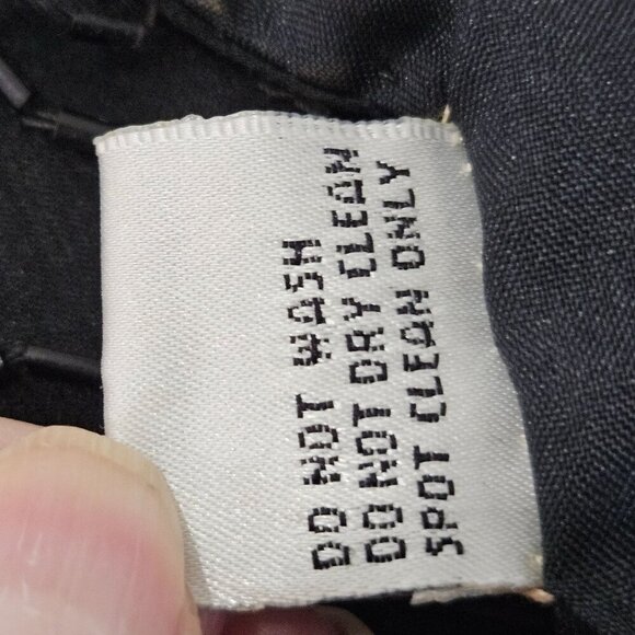 Vintage Denise Elle Black Silk Blouse Peacock Sequins Bling Holidays Party Top - Picture 9 of 12